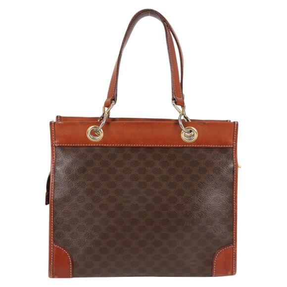 CELINE Macadam Canvas Shoulder Bag Pvc Brown - Picture 3 of 12